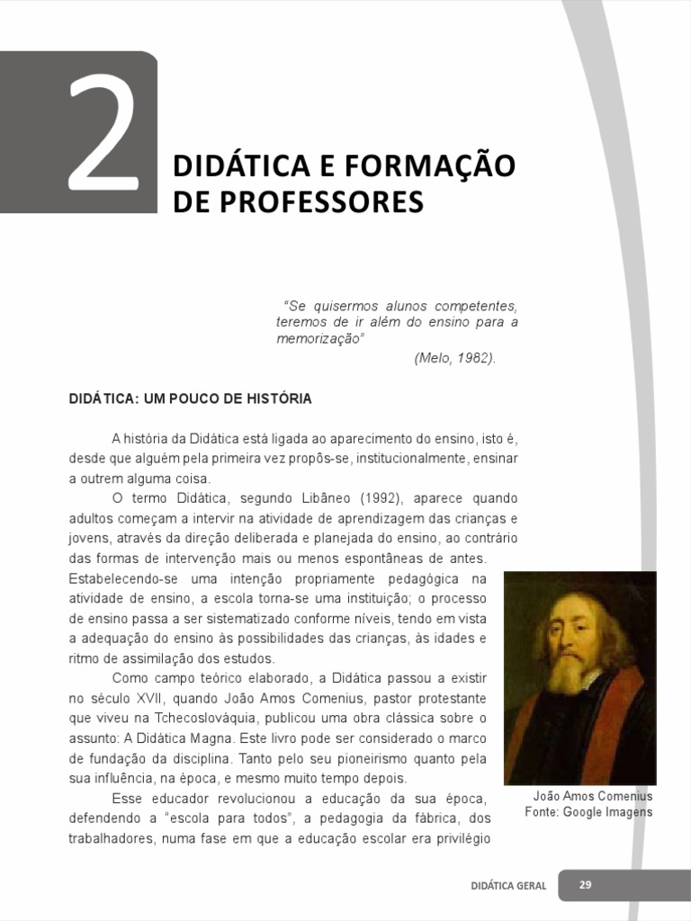 Didática e a Influência de Comenius | PDF | Pedagogia | Aprendizado