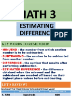 Math 3u - Estimating Difference