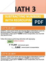 Math 3W - Subtraction With Regrouping