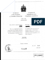 Удостоверение за отказ от канадско гражданство и уведомително писмо