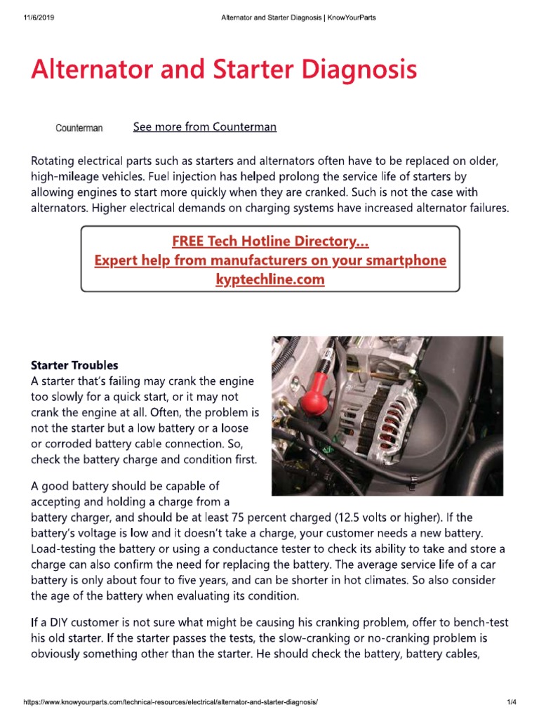 Starter and Alternator Diagnosis PDF