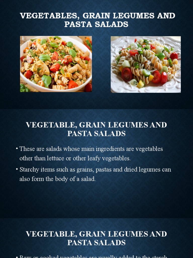 Vegetables, Grain Legumes and Pasta Salads PDF