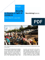 Urban Food Security in Kisumu in Light of Covid19: Nourishing Spaces Project Policy Brief