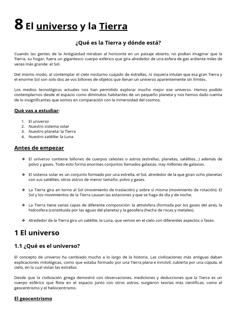 Explorando el Universo y la Tierra | PDF | Luna | Tierra