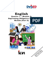 English: Quarter 1 - Module 2: Expressing Obligation Using Modals (Part II)