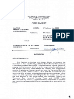 Court of Tax Appeals: Barrio Manufacturing Corporation, Fiesta CT A Case No. 9880