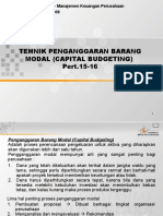Tehnik Penganggaran Barang Modal (Capital Budgeting) Pert.15-16