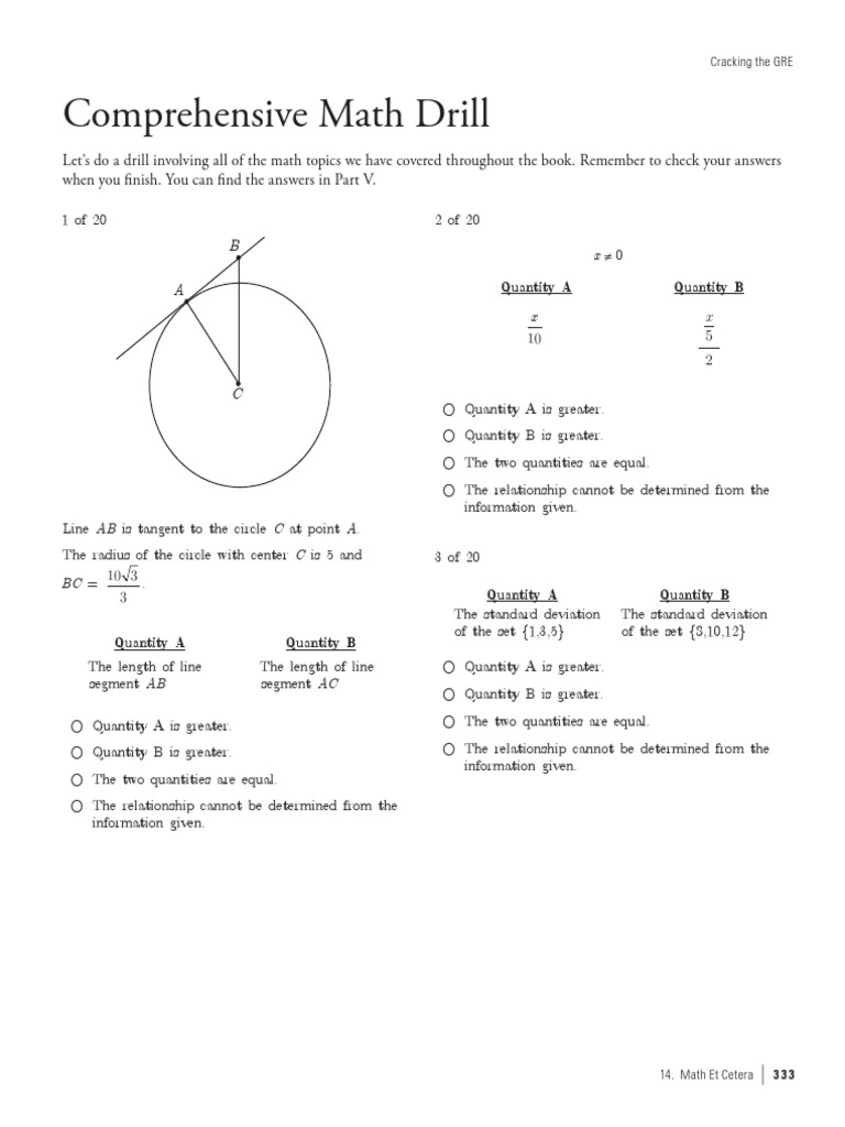 Comprehensive Math Drill PDF Mathematics Average