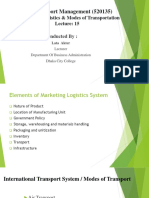 Export-Import Management (520135) : Chapter 08: Logistics & Modes of Transportation