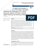 The complicity of digital technologies in the marketisation of UK higher education - exploring the implications of a CDA of thirteen national digital teaching and learning strategies