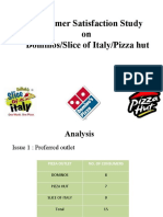 Customer Satisfaction Study On Dominos/Slice of Italy/Pizza Hut