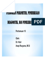 Pendugaan Parameter, Pemeriksaan Diagnostik Dan Pemilihan Model