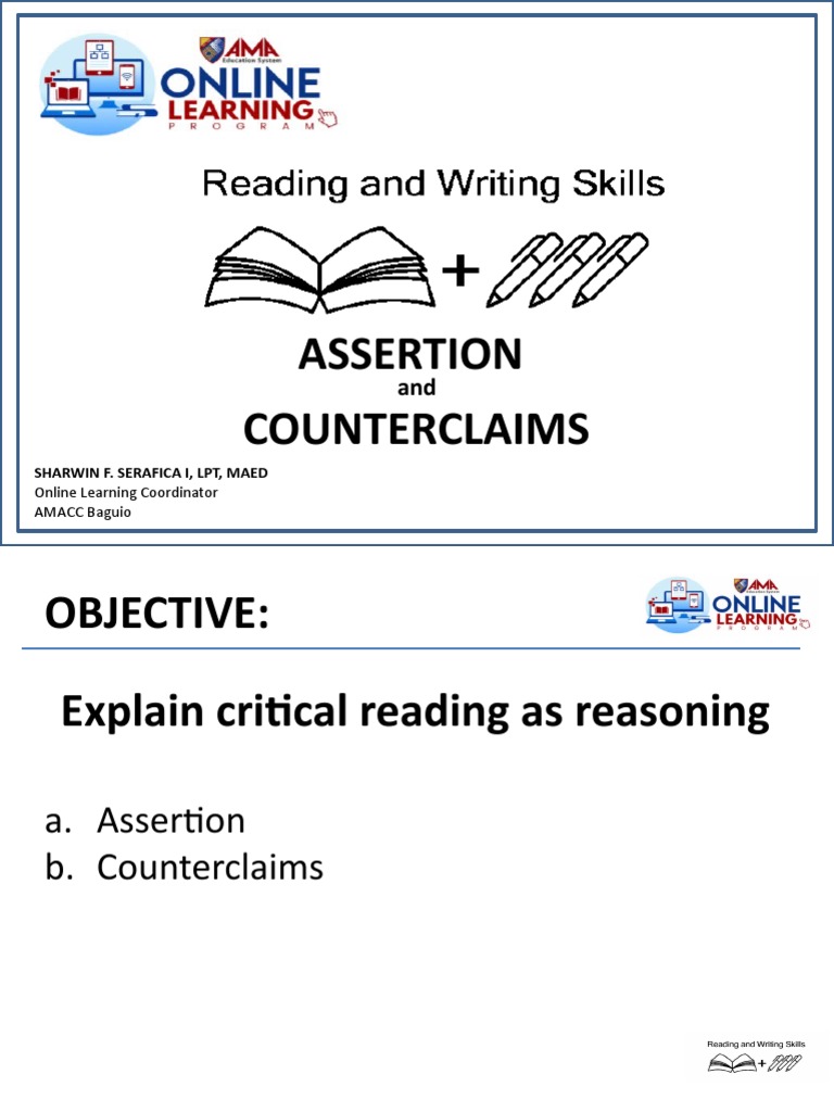 Assertion and counterclaims pdf social media popular culture