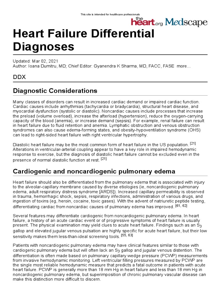 Heart Failure Differential Diagnosis Guide | PDF | Myocardial ...