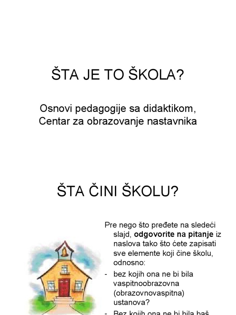 Skola Prezentacija Za Classroom | PDF