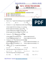 TEST I8 - MỞ ĐẦU VỀ TÍNH ĐƠN ĐIỆU CỦA HÀM SỐ