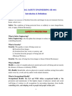 Industrial Safety Engineering (Ie-441) Introduction & Definitions