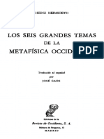 (Biblioteca de Filosofía) Heinz Heimsoeth - Los Seis Grandes Temas de La Metafísica Occidental-Revista de Occidente (1974)