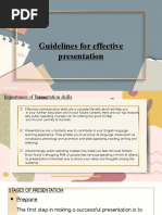 Guidelines For Effective Presentation