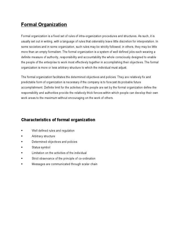 Understanding Formal Organizations | PDF