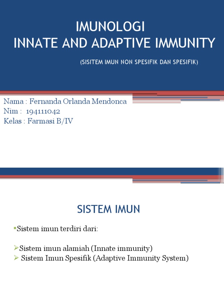 Innate and Adaptive Immunity | PDF
