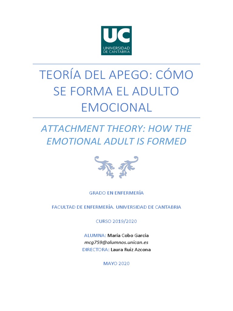 Teoría del Apego y Adulto Emocional | PDF | Teoría de apego | Adultos