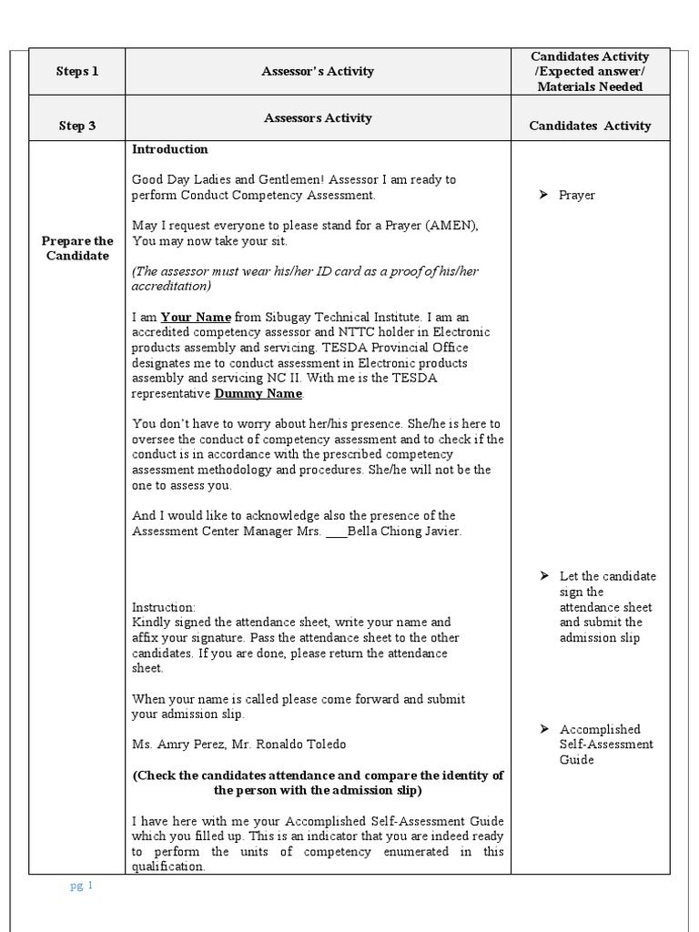 TESDA Assessor ID and Competency Guide | PDF | Competence (Human ...
