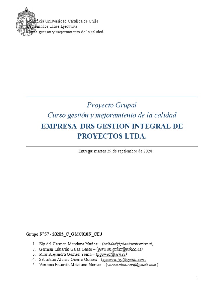 Grupo 57 - Entrega Final Proyecto Grupal - Gestión de Calidad | PDF ...