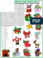 Christmas Vocabulary Esl Word Search Puzzle