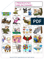 TV Programmes Picture Dictionary Word To Learn ESL Worksheets For Kids and New Learners 2572