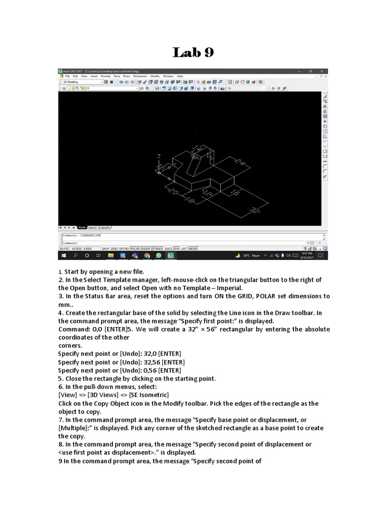 Creating a 3D Wireframe Box Model in AutoCAD PDF