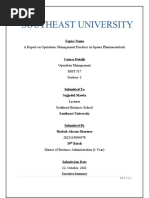 Southeast University: A Report On Operations Management Practices in Square Pharmaceuticals