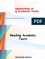 Fundamentals of Reading Academic Texts: Prepared By: Miss Mhariz P. Obrence