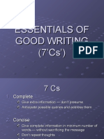 Essentials of Good Writing 7 Cs