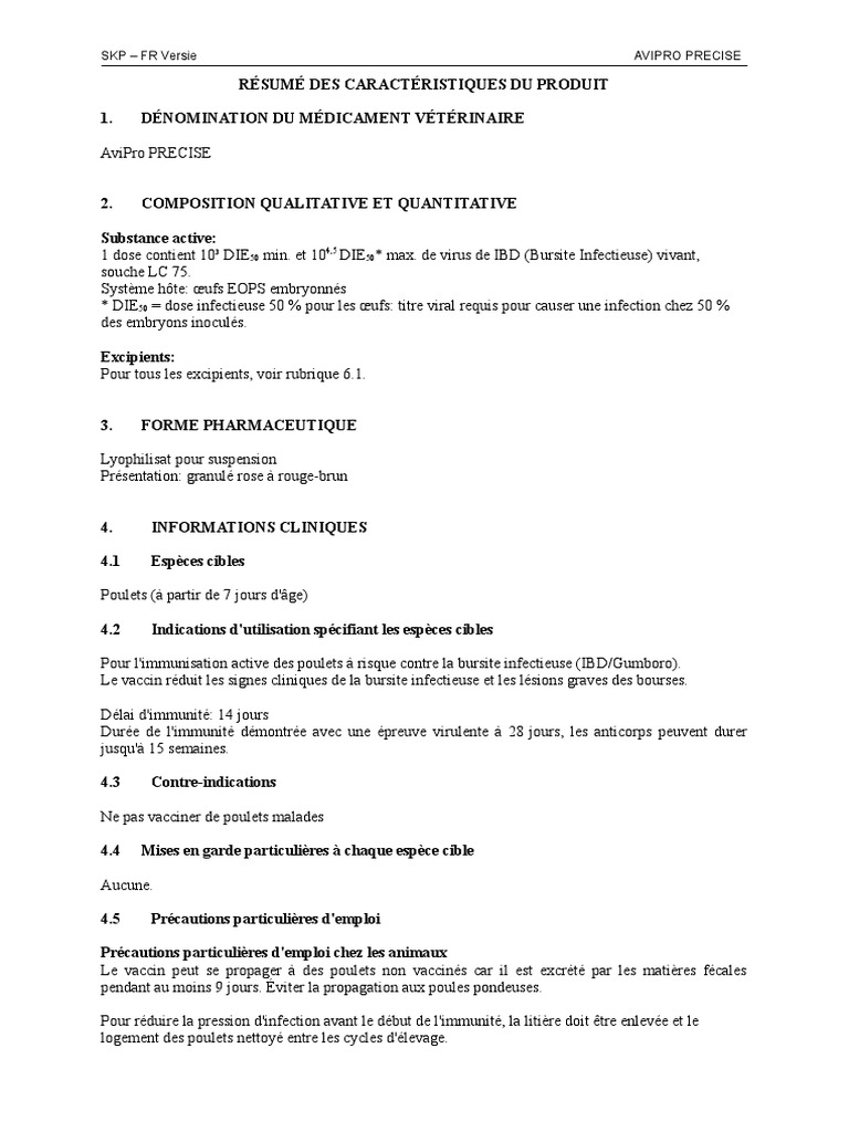 RCP Avipro Precise | PDF | Vaccins | Vaccination
