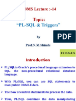 DBMS Lecture:-14: "PL-SQL & Triggers"