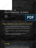 Geology vs Environmental Science