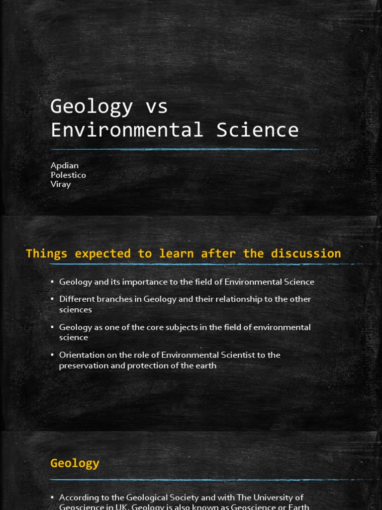 Geology Vs Environmental Science Download Free PDF Geology