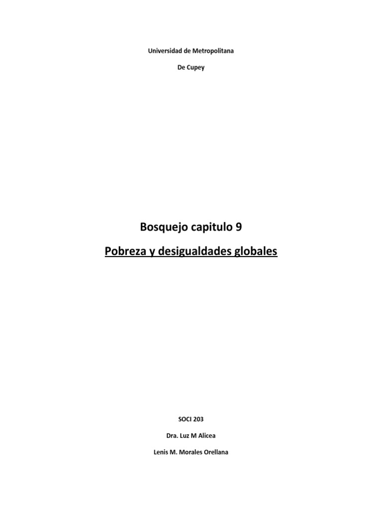 Pobreza y Desigualdad Global: Un Análisis | PDF | Pobreza | Pobreza e ...