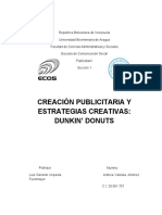 Creación Publicitaria Creativa Dunkin Donuts Andrea Jiménez 2021-2
