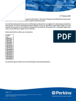 Parts Pricing Bulletin: PPB045 - Price Changes On Fuel Injection Pumps