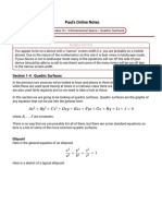 Notes Quadric Surfaces