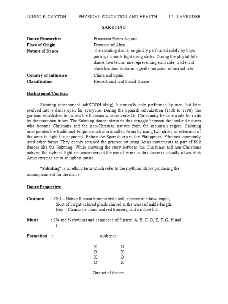 Sakuting: History and Costume Guide | PDF | Dances | Performing Arts