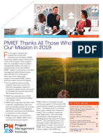 PMIEF Thanks All Those Who Supported Our Mission in 2019