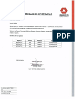 Certificado de Operatividad Apilador Derco