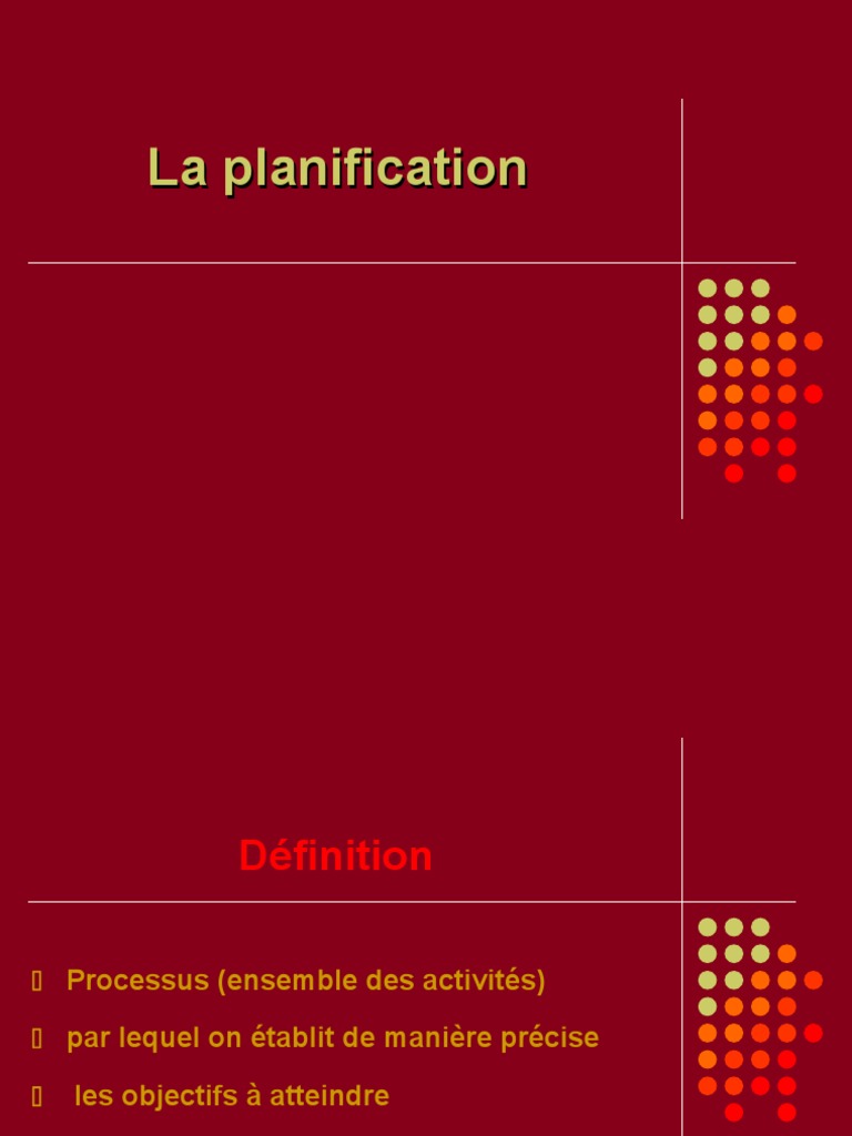 Définition et étapes de la planification | PDF | Planification | Budget