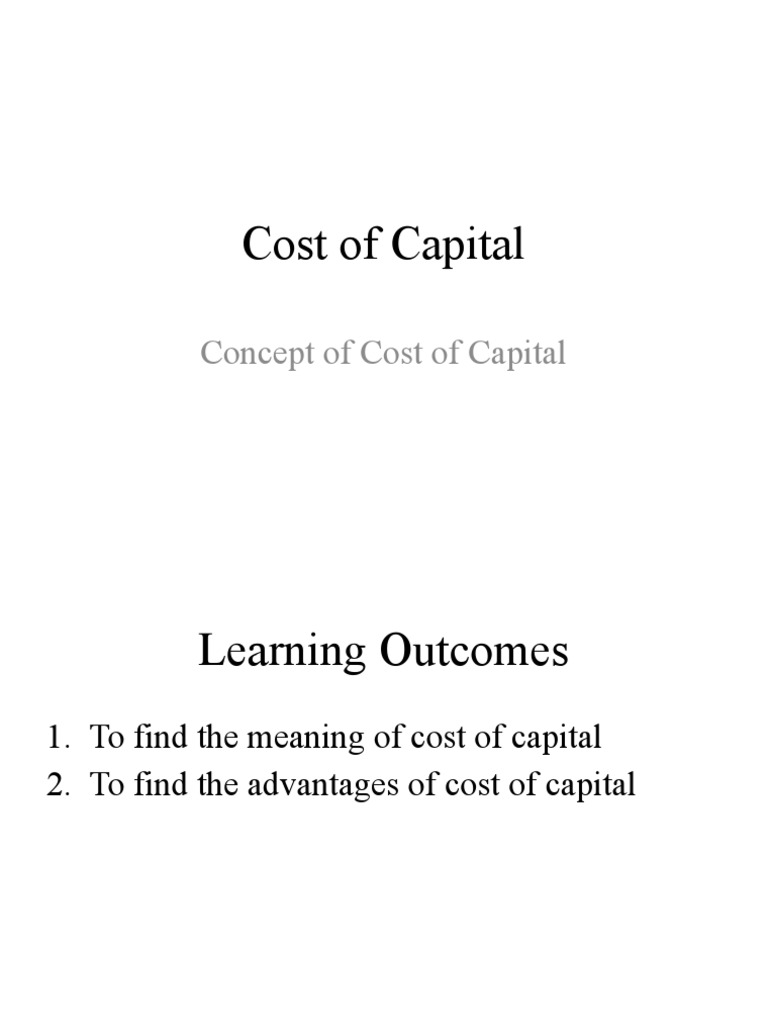 Understanding Cost of Capital Essentials | PDF | Cost Of Capital ...