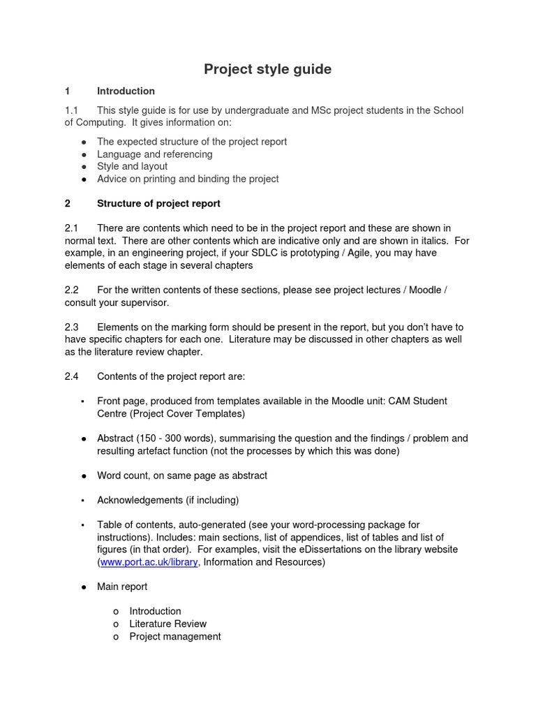 Project Style Guide | PDF | Page Layout | Citation