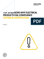 Top 10 Reasons Why Electrical Products Fail Compliance: Testing & Certification