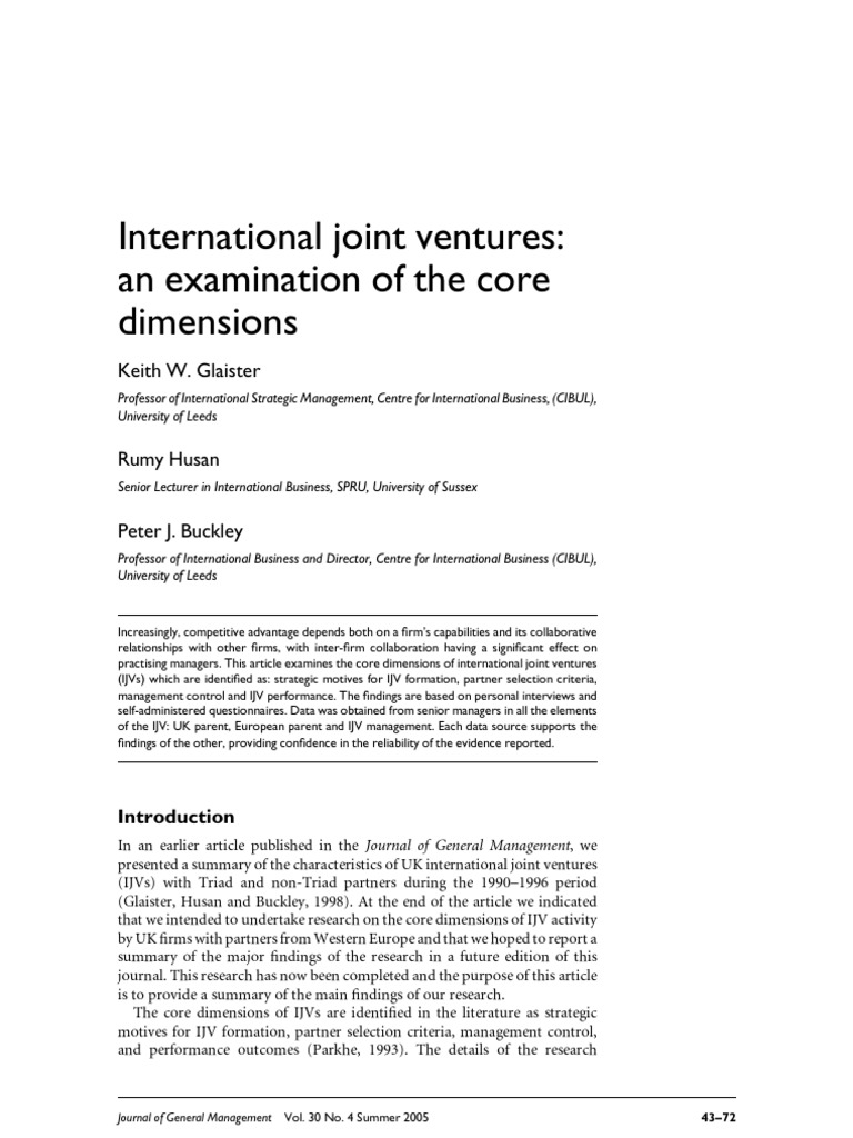 4 - 1 - International Joint Ventures | PDF | Joint Venture | Research ...